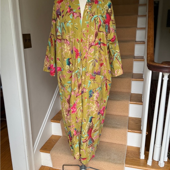 Exotic bird and floral print Women's Robe - Multicolor - Picture 6 of 9